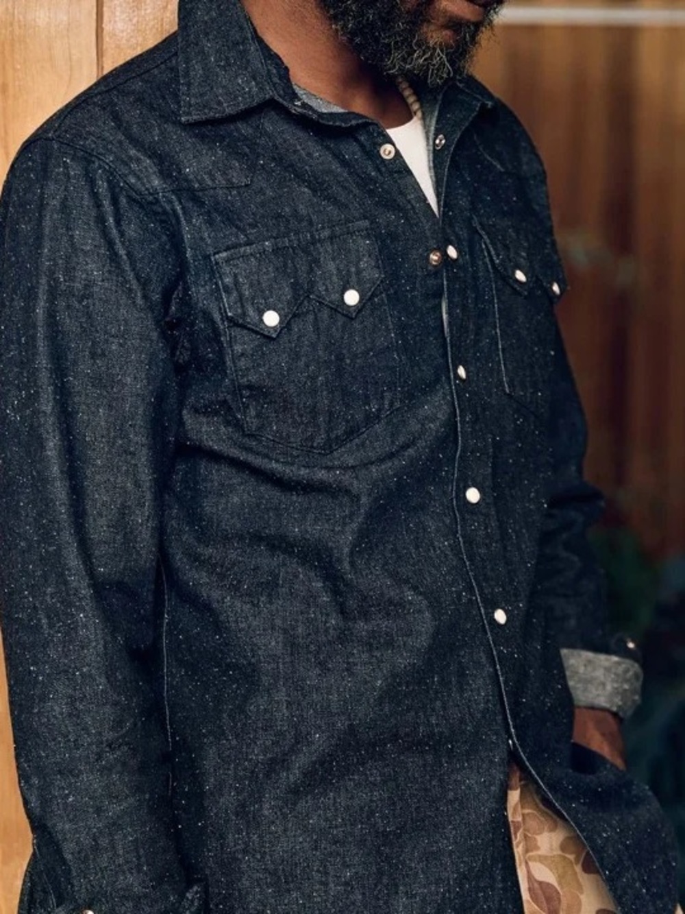 imogene + willie | the sawtooth pearl snap in indigo nep men’s medium